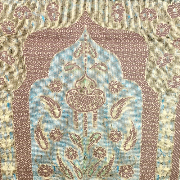 Vintage Turkish velvet Islamic Prayer Rug Mecca Mosque Tapestry Wall Hanging - Picture 15 of 16